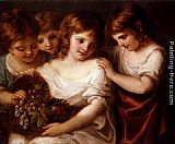 Four Children With A Basket Of Fruit